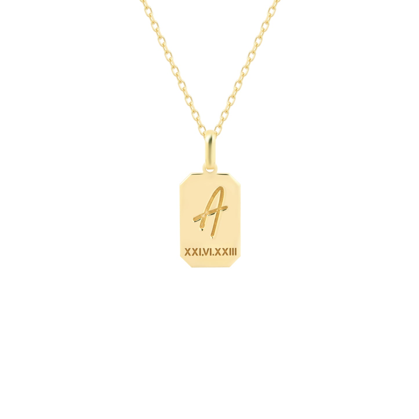 Personalized Initial and Date Necklace