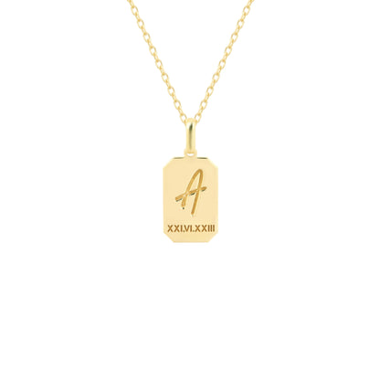 Personalized Initial and Date Necklace