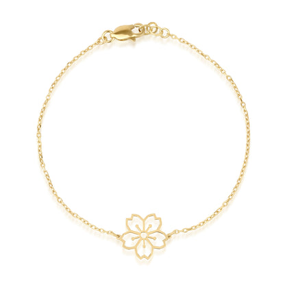 14K Gold Cherry Blossom Bracelet
