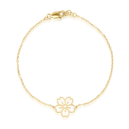 14K Gold Cherry Blossom Bracelet