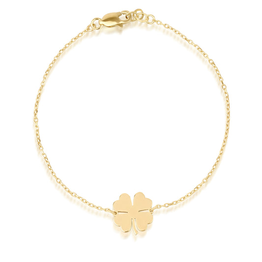 14k Gold Clover Bracelet