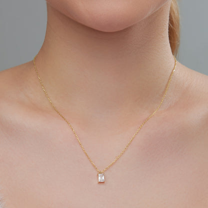Baguette CZ Pendant Necklace